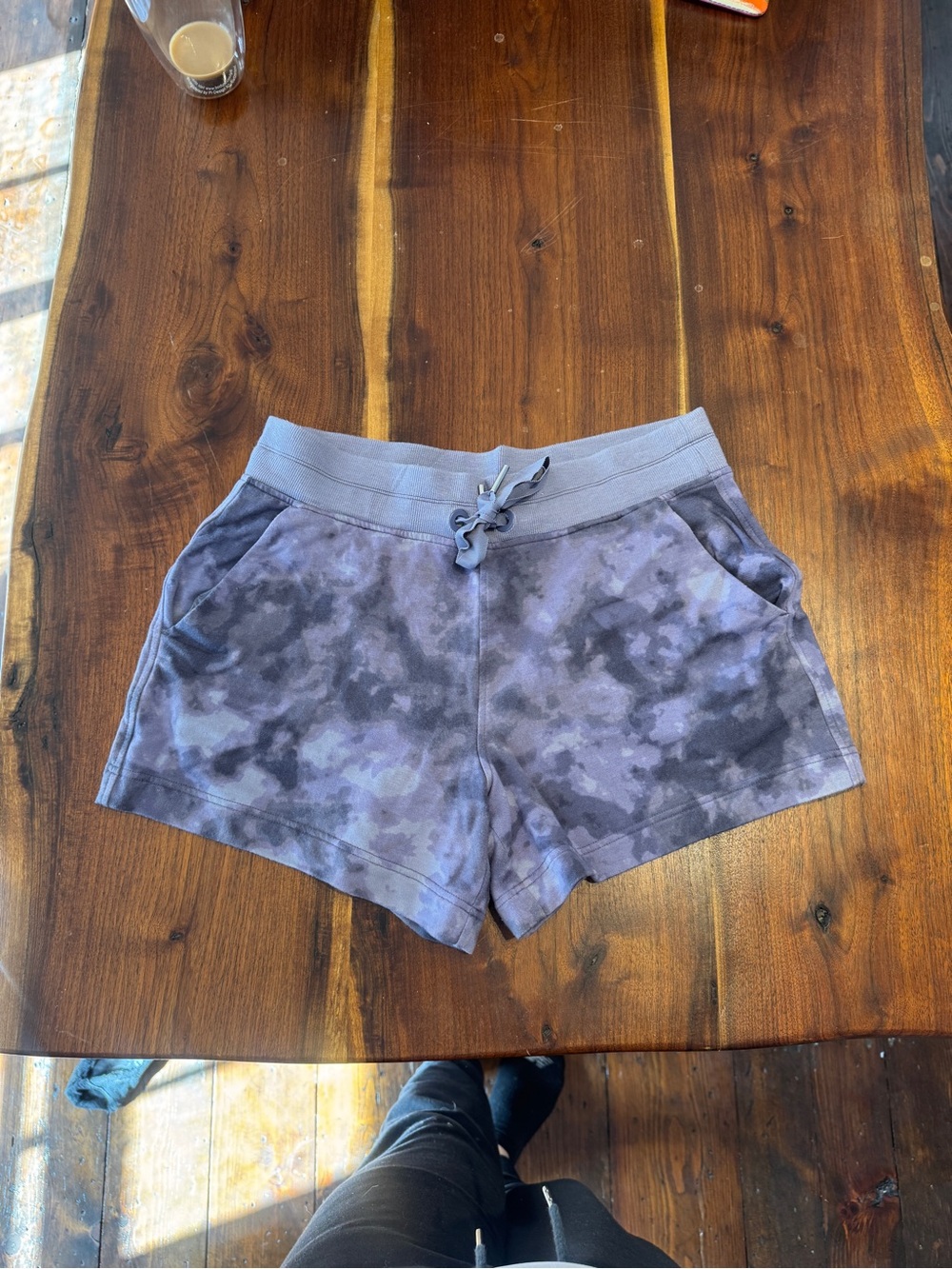 Athleta Purple Gray Tie-Dye Athletic Lounge Shorts